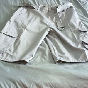 Silver Cargo Shorts